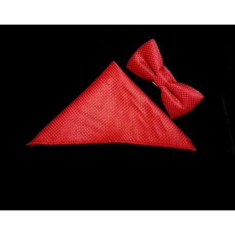 Bowtie and Pocket Square in Red style Bow03