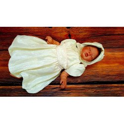 Lovely Ecru Christening/Special Occasion Dress and Bonnet style AX01