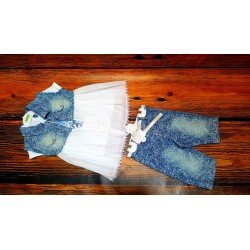 White/Blue 3 Piece Set for Girls Style 2219