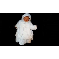 3 pcs White Christening Baby Girl Outfit style Wch02