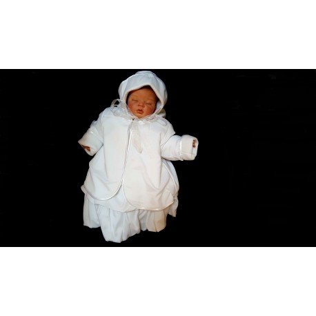 3 pcs White Christening Baby Girl Outfit style Wch02