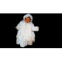 3 pcs White Christening Baby Girl Outfit style Wch02