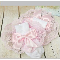 Cute White/Pink Baby Girl Socks style pinksox