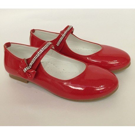 Red Leather Special Occasions Shoes Style 4360
