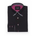 Boys Formal Black Suit Shirt Double Collar Style B214