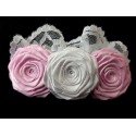White/Pink Christening/Special Occasion Headband Style 437b