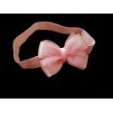 Baby Girls Pink Headband with Satin&Organza Bow Style 28A