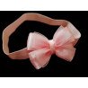 Baby Girls Pink Headband with Satin&Organza Bow Style 28A