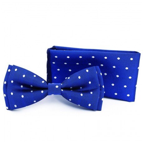Blue/White first Holy Communion/Special Occasion Bowtie with Pocket Square Style F4