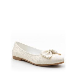 Ivory Satin Pattern Special Occasions Shoes Style 49354