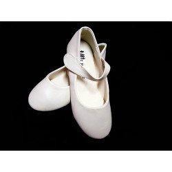 Simple Flat Ivory Communion/Flower Girls Shoes from Little People style 4962