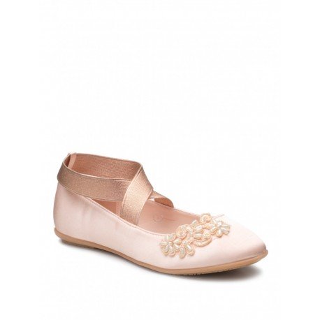 Satin Peach Special Occasion Girls Shoes Style PETUNIA