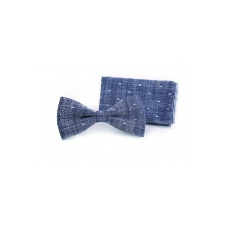 Light Grey First Holy Communion/Special Occasion Bow tie with Pocket Square Style F 7