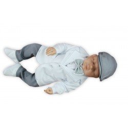 White/Gray Christening/Special Occasion Suit Style SIGMUND GREY WITH SUSPENDERS