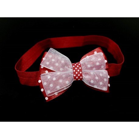 Red/White Polka Dots Special Occasion Headband Style HEADBAND 03