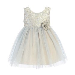 Blue/Gold Flower Girl/Special Occasion Dress by Sevva Style SK671