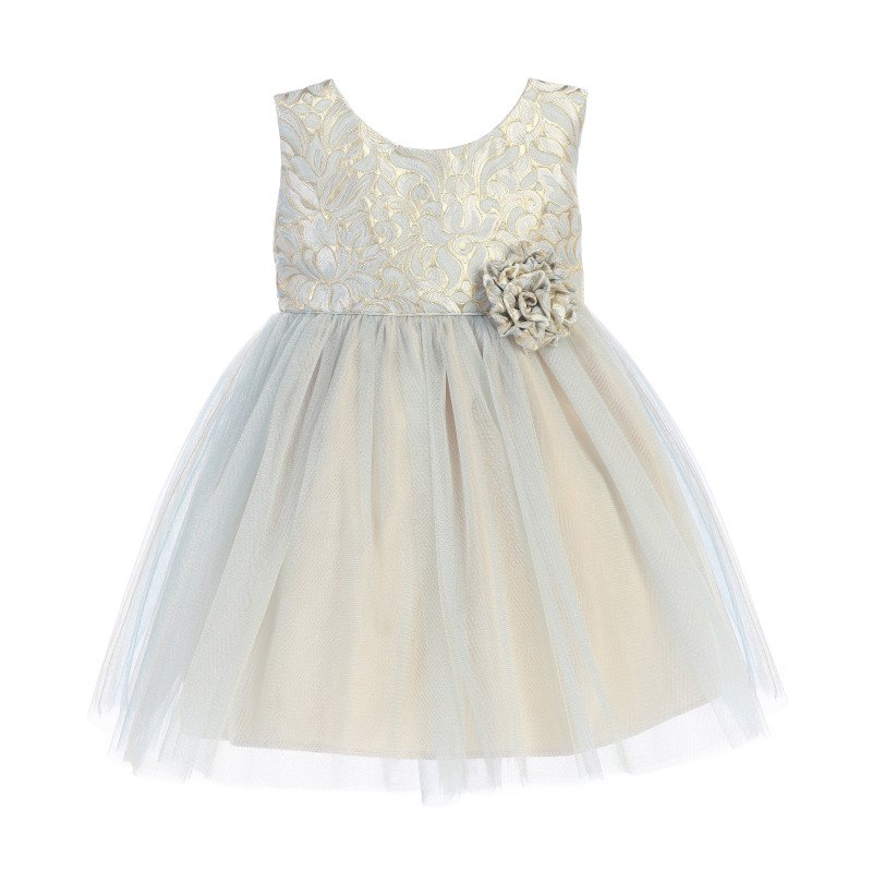 Blue/Gold Flower Girl/Special Occasion Dress by Sevva Style SK671