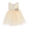 Ivory/Gold Flower Girl/Special Occasion Dress by Sevva Style SK671