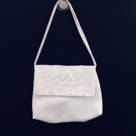 White Handmade First Holy Communion Sequin Handbag Style EMI 18