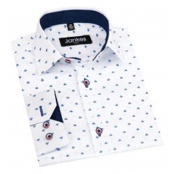 White/Navy Confirmation/Special Occasion Shirt Style SHIRT NO.3