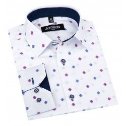 White/Navy/Red Confirmation/Special Occasion Shirt Style SHIRT NO.4