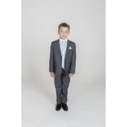 First Holy Communion/Special Occasion 5PC Grey Diamond Suit in Blue Style MARCO