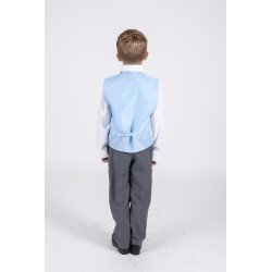 First Holy Communion/Special Occasion 5PC Grey Diamond Suit in Blue Style MARCO