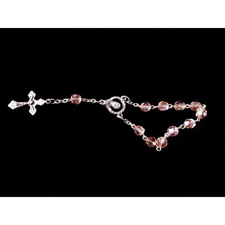 Pink/Silver Baptism Baby Bracelet 10th Rosary Style ROSARY 16