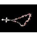 Pink/Silver Baptism Baby Bracelet 10th Rosary Style ROSARY 17