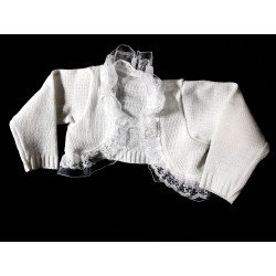 White Long Sleeve Baby Girl Christening Bolero Style GB003