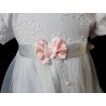 White/Pink Christening Baby Girl Dress & Bonnet Style ANGELINA BIS