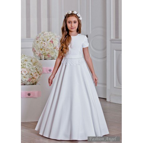 Elegant Satin Handmade First Holy Communion Dress Style MARLENE