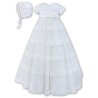 Sarah Louise White Baby Girl Christening Gown & Bonnet Style 001170