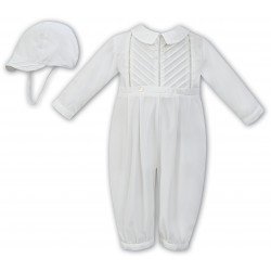 Ivory Long Sleeved Christening Romper by Sarah Louise Style 011250/011611