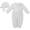 Ivory Long Sleeved Christening Romper by Sarah Louise Style 011250