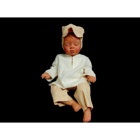 Unusual Natural Look Baby Boy Outfit in White and Beige styl Ralf