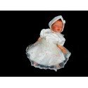 Lovely Ivory Satin Embroidered Christening/Special Occasion Dress Style CAMILA