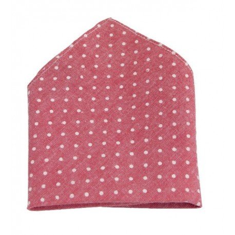 Light Red Polka Dots Holy Communion/Special Occasion Handkerchief Style 10-08010D