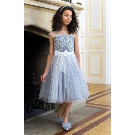 Ivory/Grey Confirmation/Special Occasion Dress Style 4/J/18