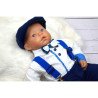 White/Navy/Blue Baby Boy Christening Suit Style NICODEM