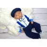 White/Navy/Blue Baby Boy Christening Suit Style NICODEM