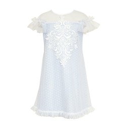 Blue/White Confirmation/Special Occasion Dress Style 32B/SM/19