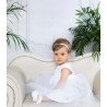 White Handmade Christening Baby Girl Dress Style POLA BIS