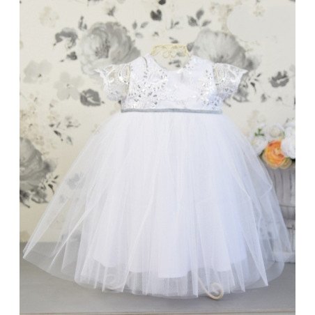 White Handmade Baby Girl Christening Dress Style TESSA