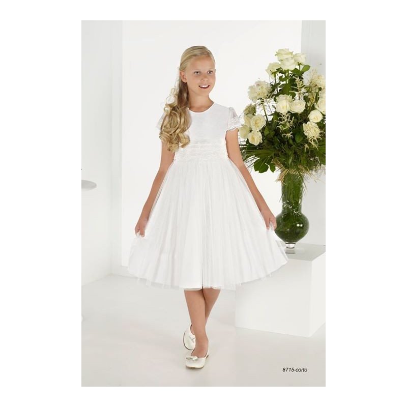 Handmade Ivory First Holy Communion Ballerina Length Dress Style 8715