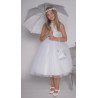 White Handmade Ballerina Length First Holy Communion Dress Style VIERA