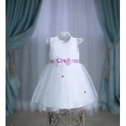 White/Pink Christening/Special Occasion Dress Style SUSAN