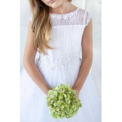 White Handmade Ballerina Length First Holy Communion Dress Style VIERA