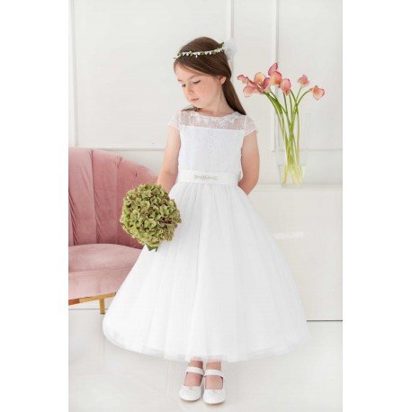 Handmade First Holy Communion Ballerina Length Dress Style VIRGINIA