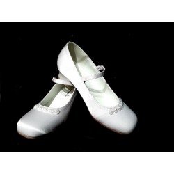 White Satin First Holy Communion Shoes Style 5816